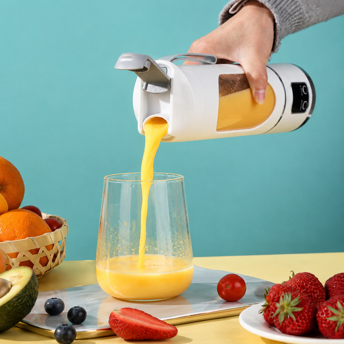 Portable USB Rechargeable Juicer Blender – 6-Blade Mini Smoothie Maker for Fresh