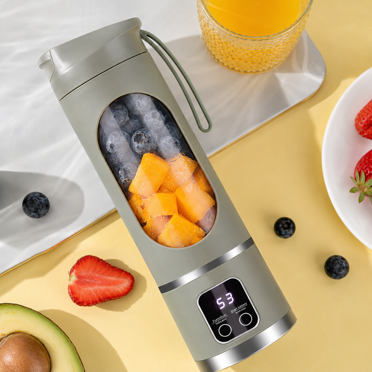 Portable USB Rechargeable Juicer Blender – 6-Blade Mini Smoothie Maker for Fresh