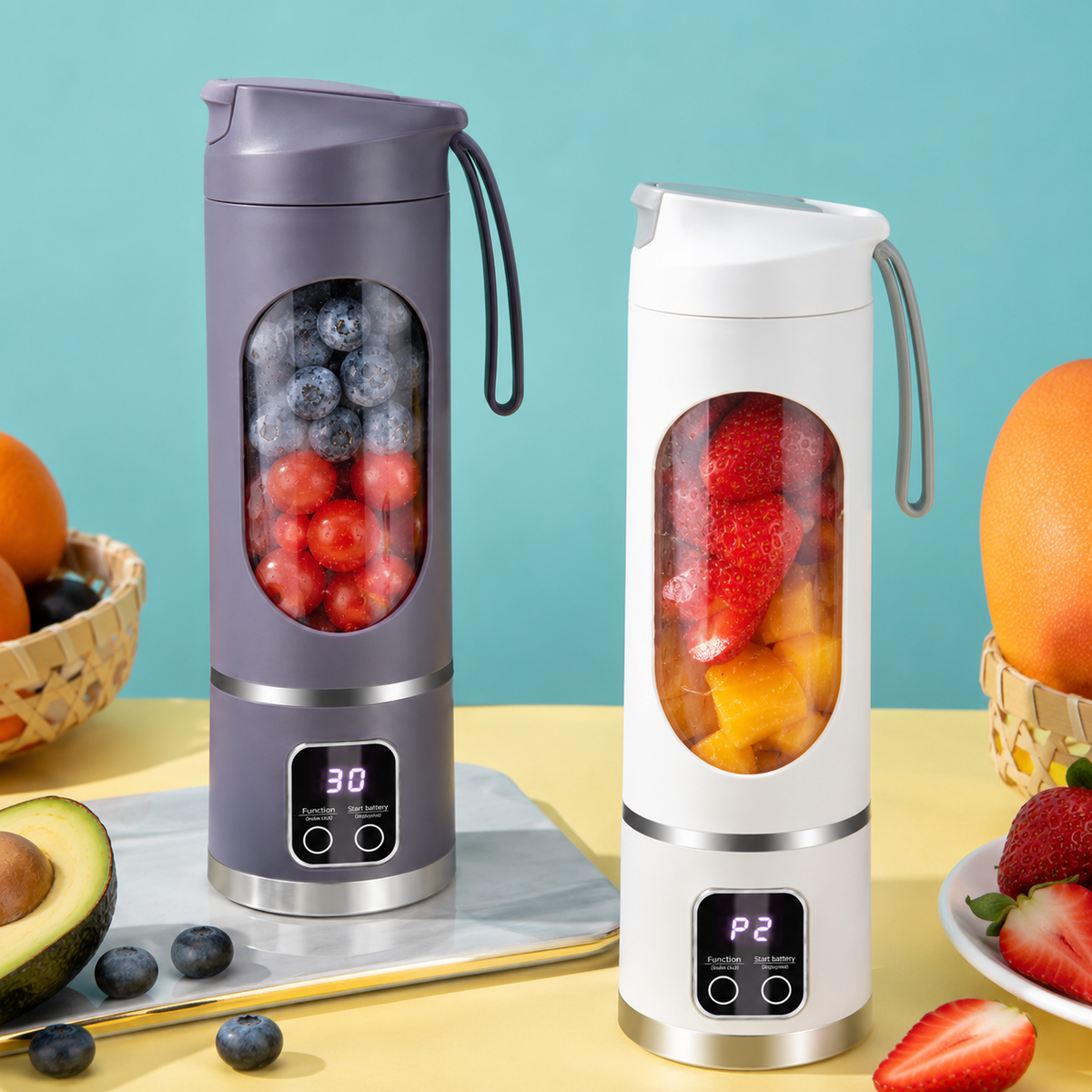 Portable USB Rechargeable Juicer Blender – 6-Blade Mini Smoothie Maker for Fresh